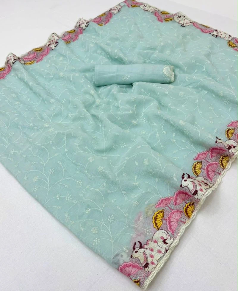 Rajyog Bella Crunchy Embroidered Fancy Saree Collection 10
