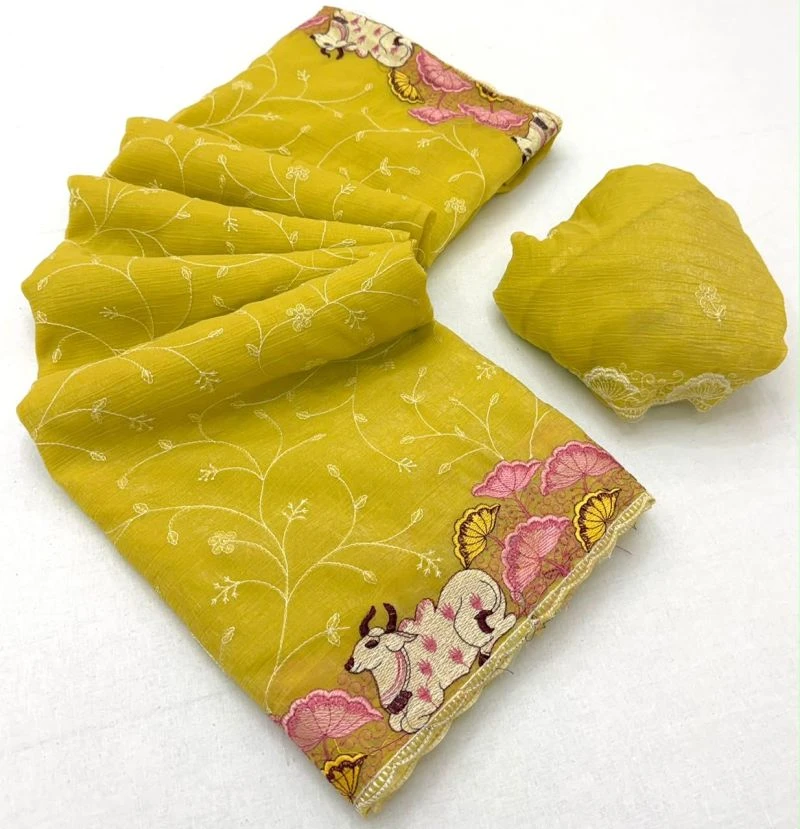 Rajyog Bella Crunchy Embroidered Fancy Saree Collection 12