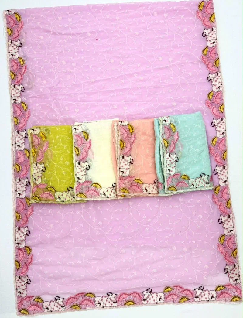 Rajyog Bella Crunchy Embroidered Fancy Saree Collection 4