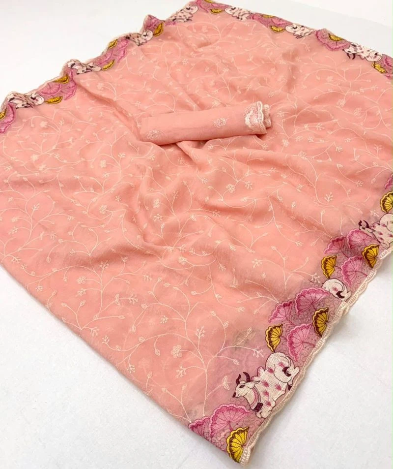 Rajyog Bella Crunchy Embroidered Fancy Saree Collection 5
