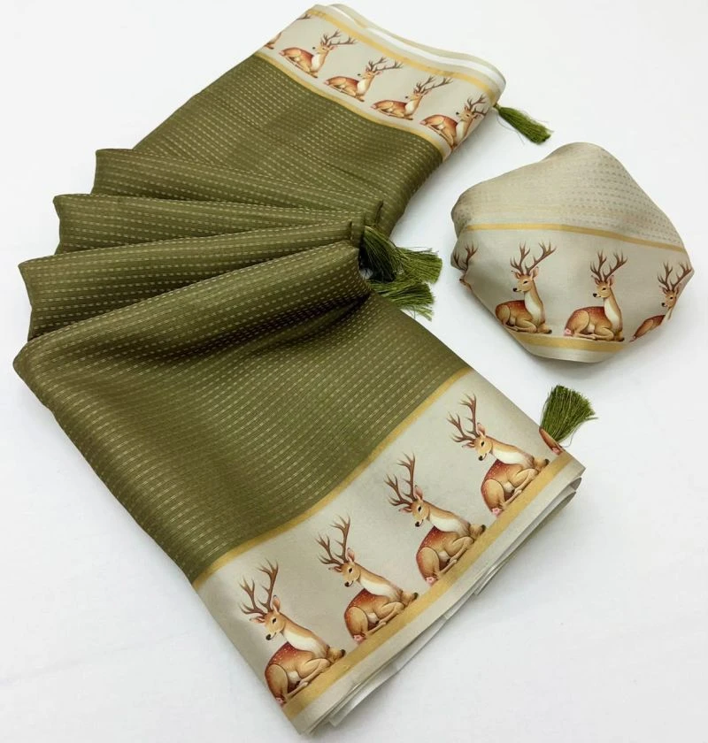 Rajyog Chhavi Tusser Silk With Small Zari Chex Saree 3