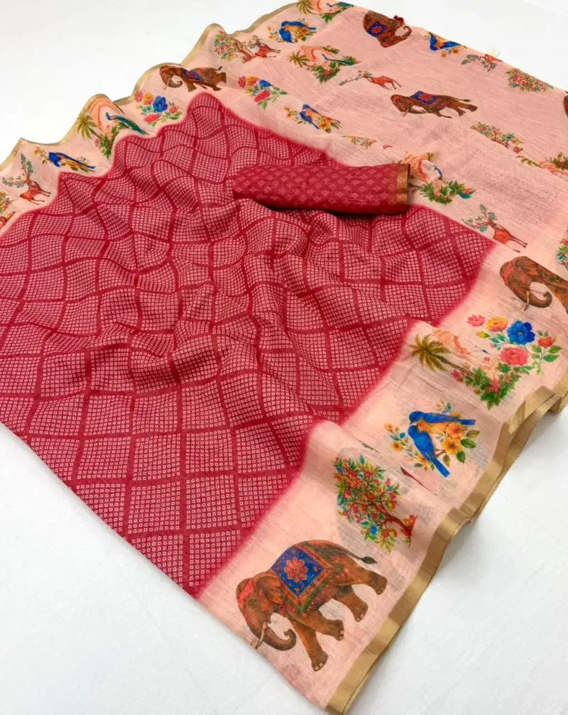 Rajyog D No 10061 To 68 Soft Cotton Linen Zari Border Saree