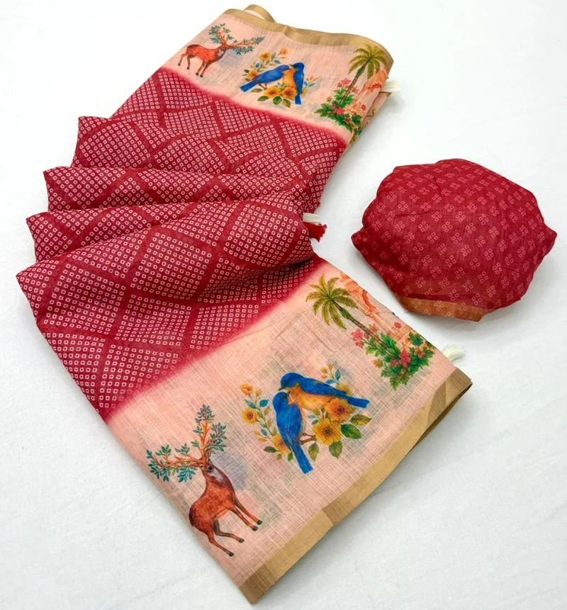 Rajyog D No 10061 To 68 Soft Cotton Linen Zari Border Saree 11