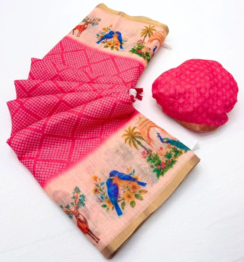 Rajyog D No 10061 To 68 Soft Cotton Linen Zari Border Saree 14