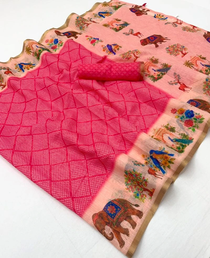 Rajyog D No 10061 To 68 Soft Cotton Linen Zari Border Saree 2