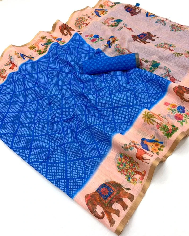 Rajyog D No 10061 To 68 Soft Cotton Linen Zari Border Saree 4
