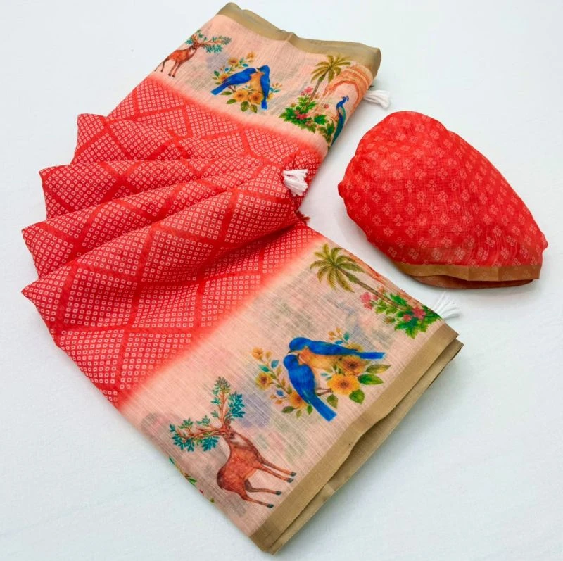 Rajyog D No 10061 To 68 Soft Cotton Linen Zari Border Saree 7