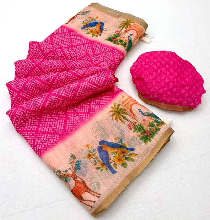 Rajyog D No 10061 To 68 Soft Cotton Linen Zari Border Saree 9