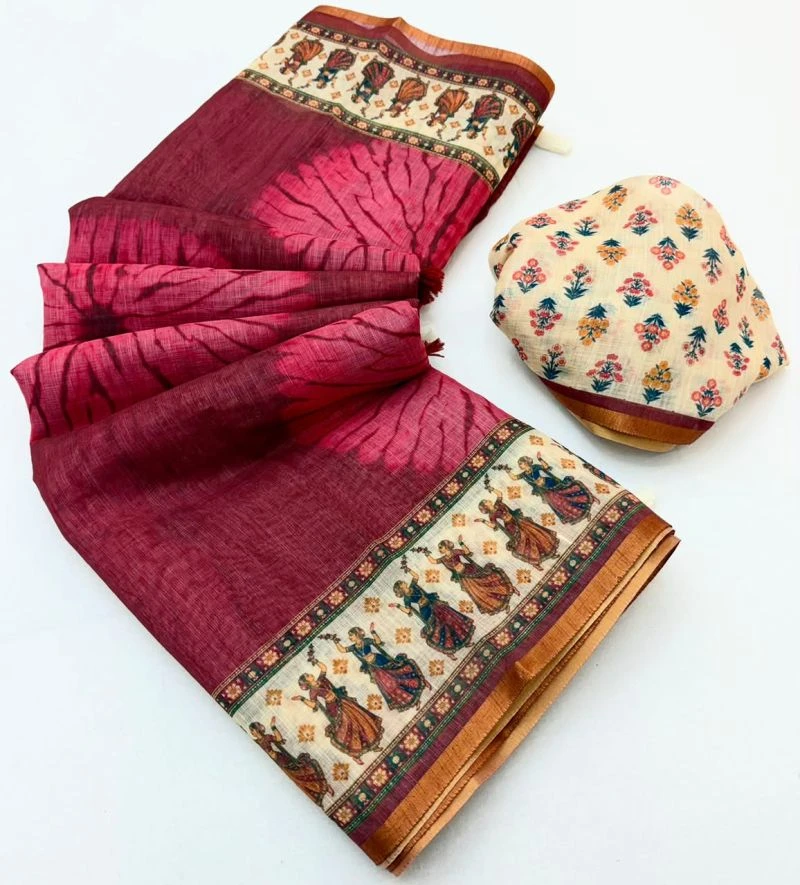 Rajyog D No 355001 To 06 Cotton Linen Zari Border Saree 11