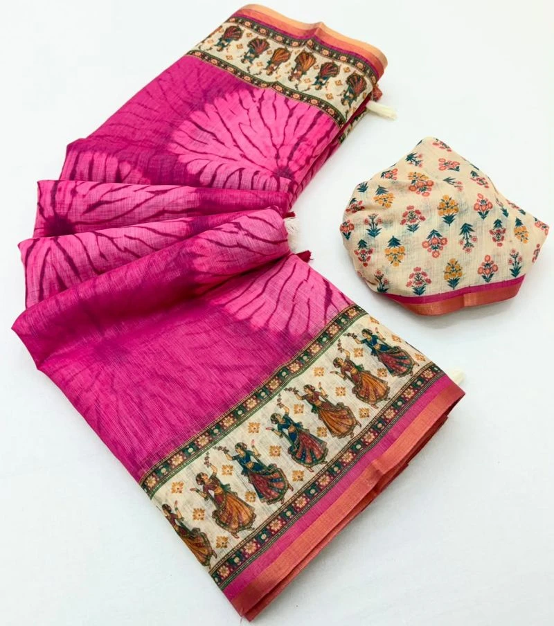 Rajyog D No 355001 To 06 Cotton Linen Zari Border Saree 14