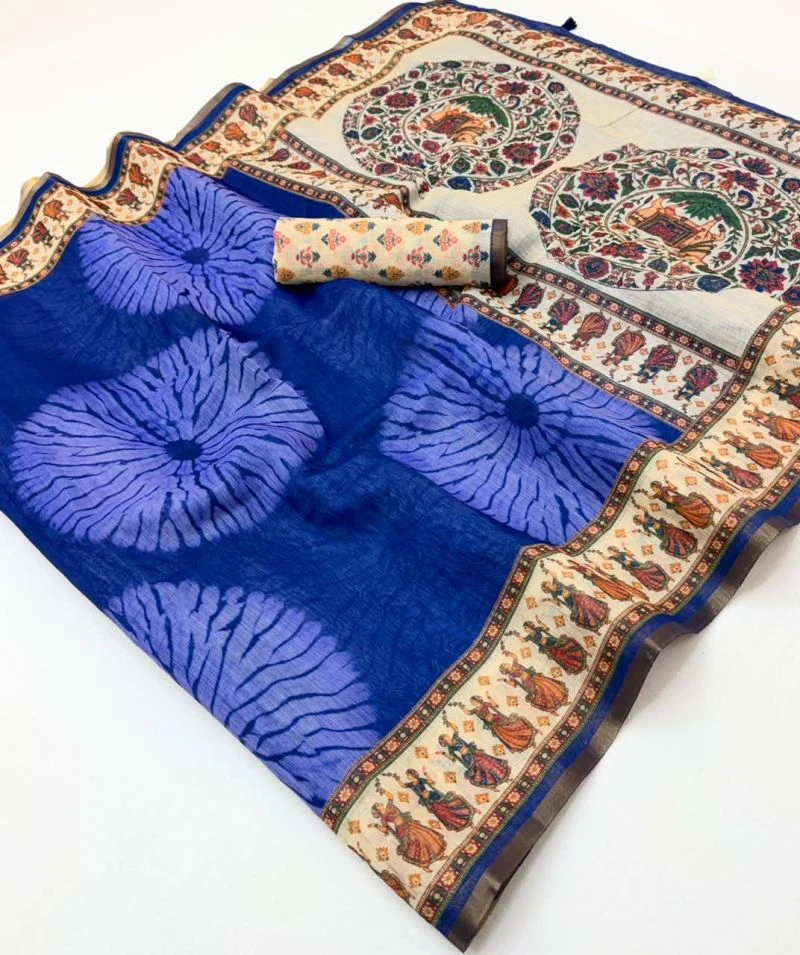 Rajyog D No 355001 To 06 Cotton Linen Zari Border Saree 2