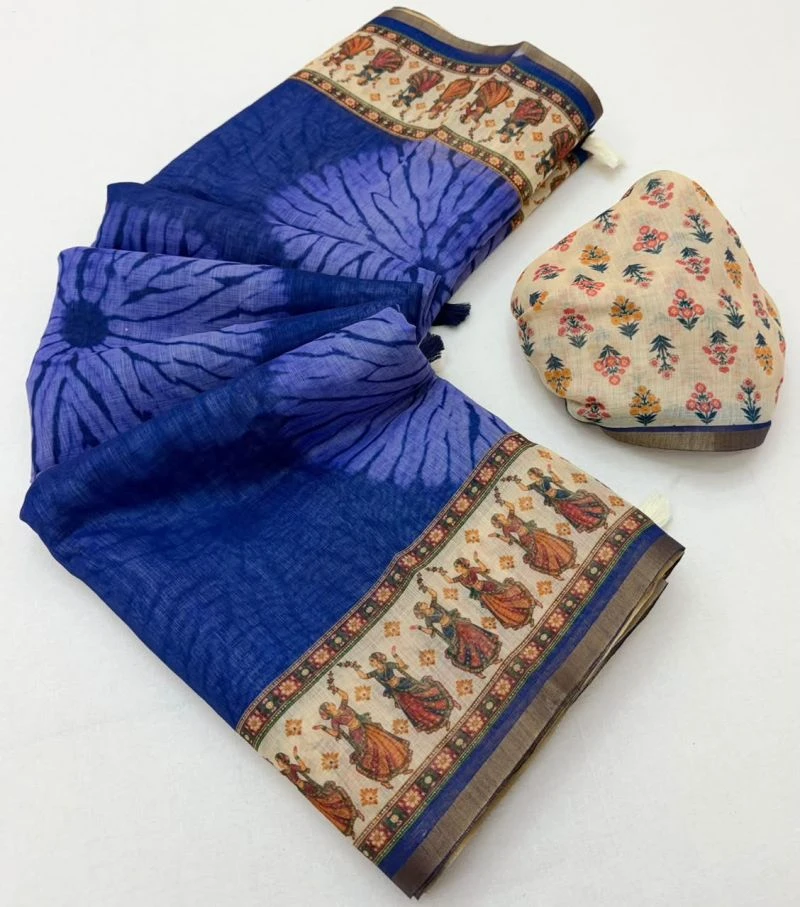 Rajyog D No 355001 To 06 Cotton Linen Zari Border Saree 7