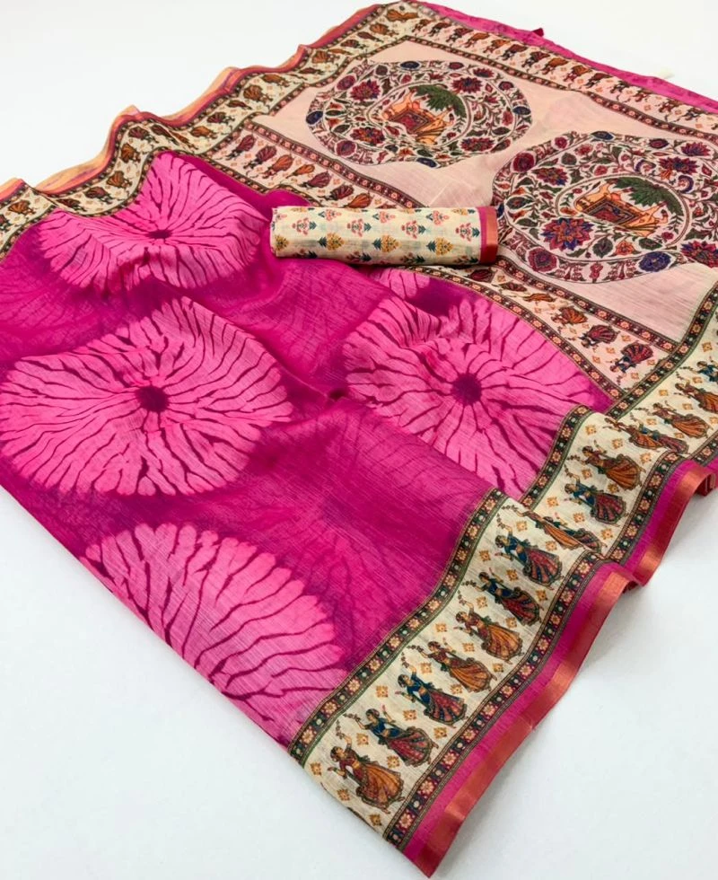 Rajyog D No 355001 To 06 Cotton Linen Zari Border Saree 8