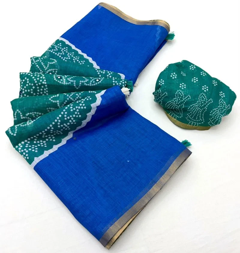 Rajyog D No 39001 To 06 Linen Mirror Worked Saree 11