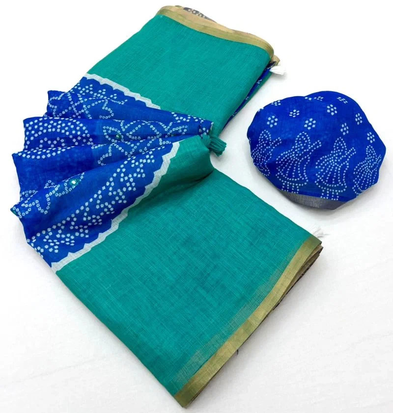 Rajyog D No 39001 To 06 Linen Mirror Worked Saree 14