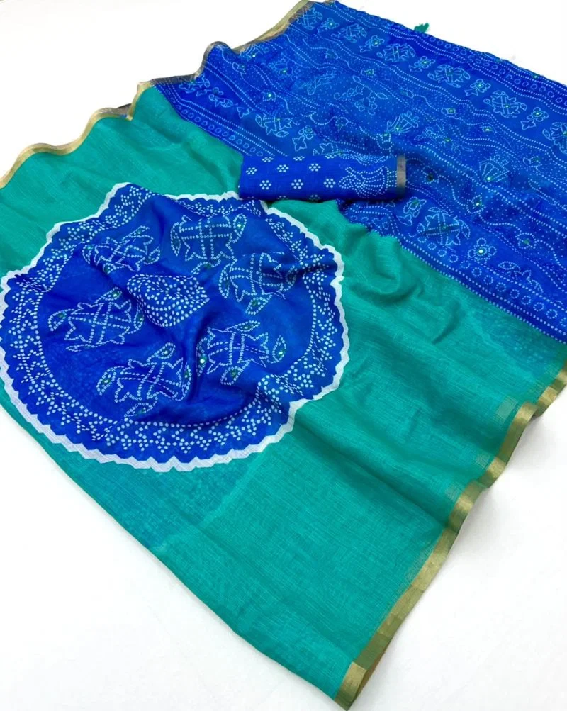 Rajyog D No 39001 To 06 Linen Mirror Worked Saree 2