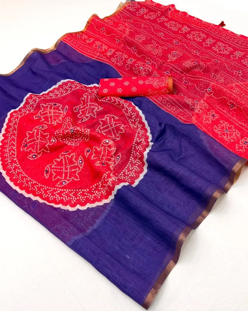 Rajyog D No 39001 To 06 Linen Mirror Worked Saree 8