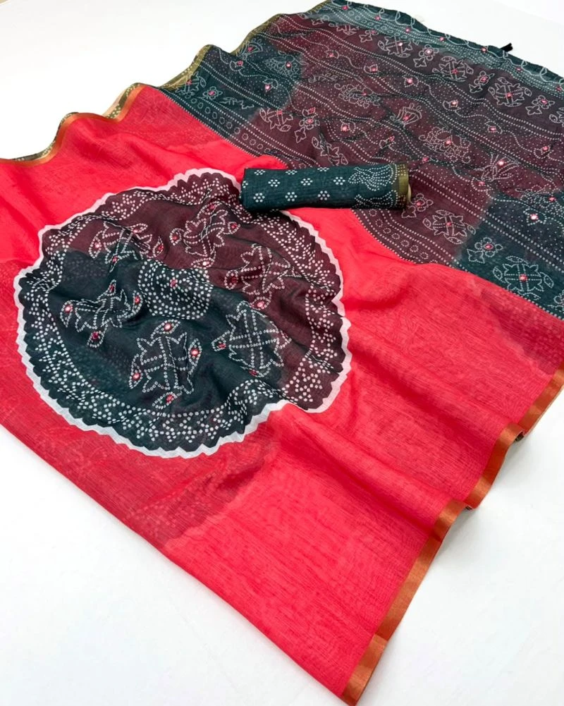 Rajyog D No 39001 To 06 Linen Mirror Worked Saree 9