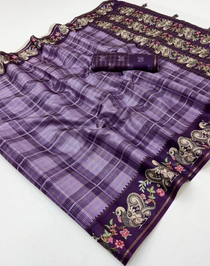 Rajyog D No 416001 To 06 Soft Tusser Silk Kalamkari Pallu Saree 1