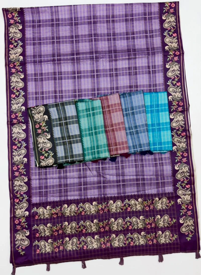 Rajyog D No 416001 To 06 Soft Tusser Silk Kalamkari Pallu Saree 6