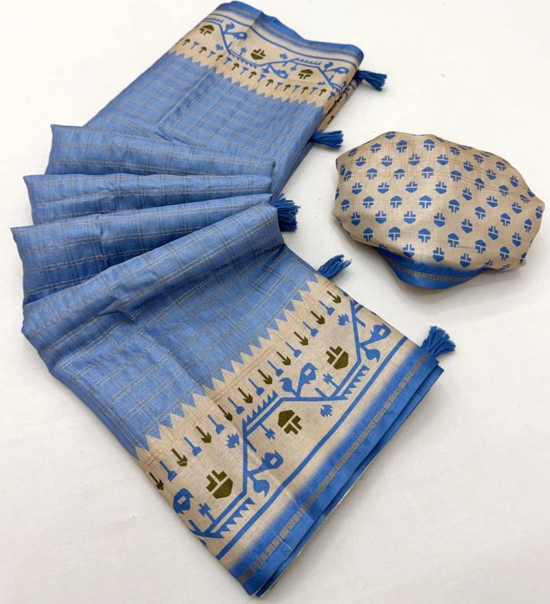 Rajyog D No 630001 To 06 Tusser Silk Zari Border Saree Collection 10