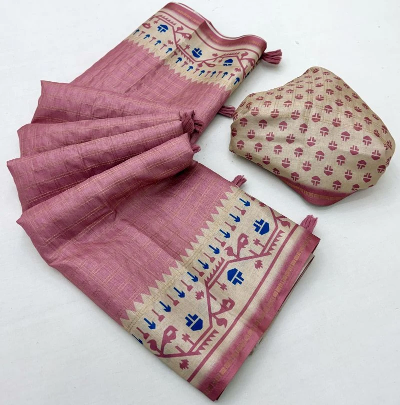 Rajyog D No 630001 To 06 Tusser Silk Zari Border Saree Collection 12