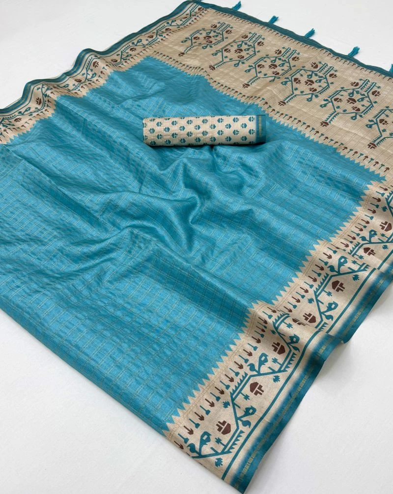 Rajyog D No 630001 To 06 Tusser Silk Zari Border Saree Collection 13