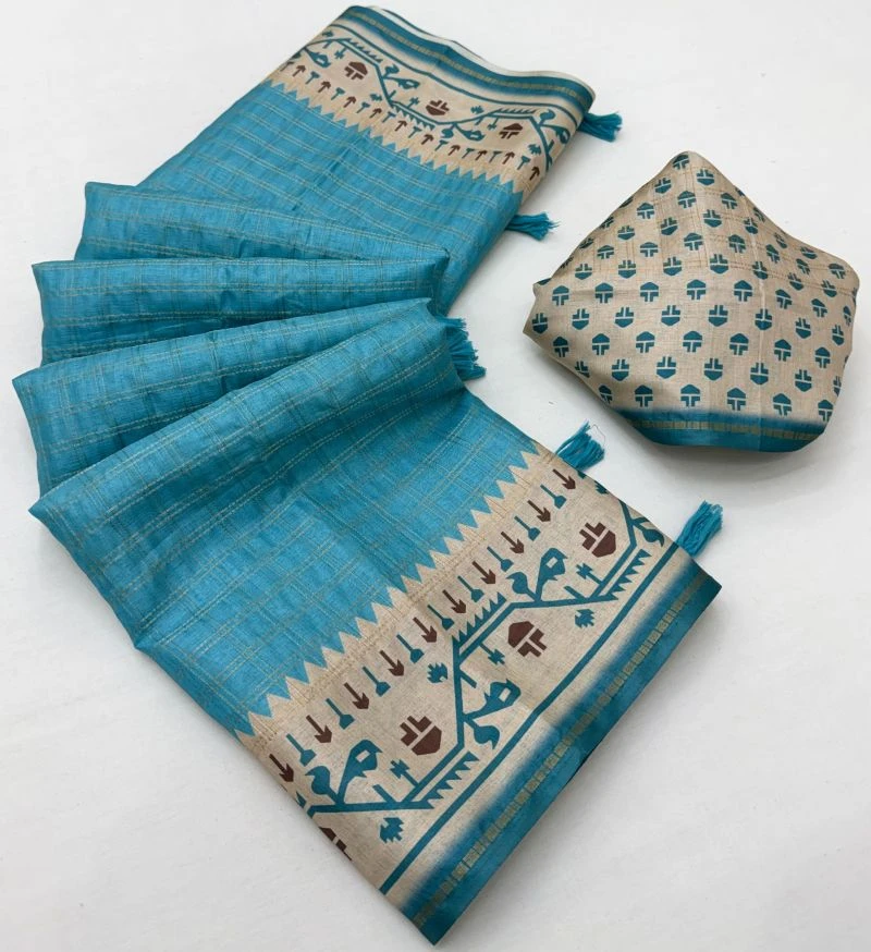 Rajyog D No 630001 To 06 Tusser Silk Zari Border Saree Collection 2