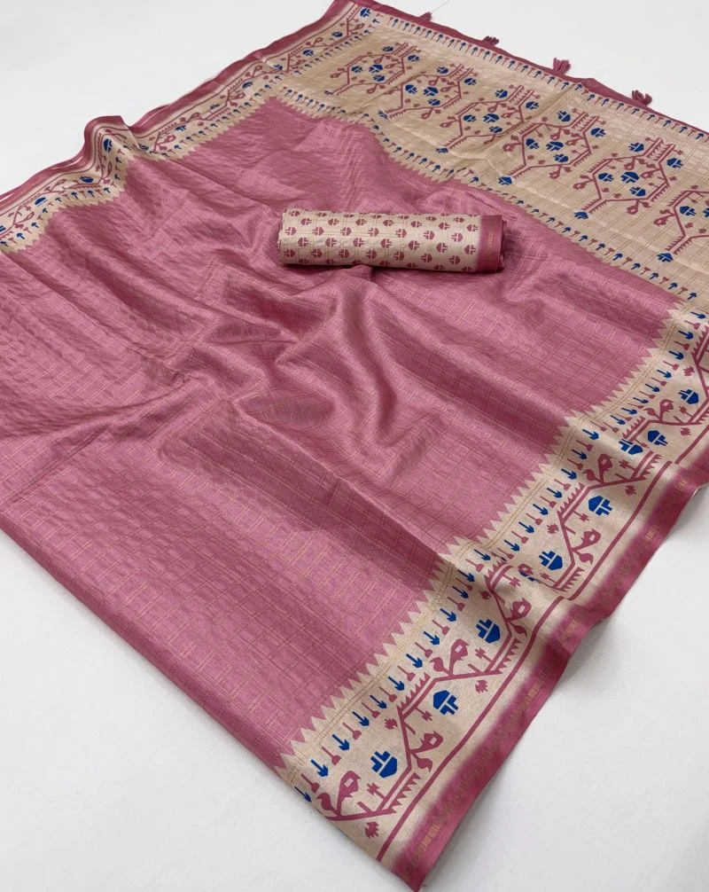 Rajyog D No 630001 To 06 Tusser Silk Zari Border Saree Collection 4