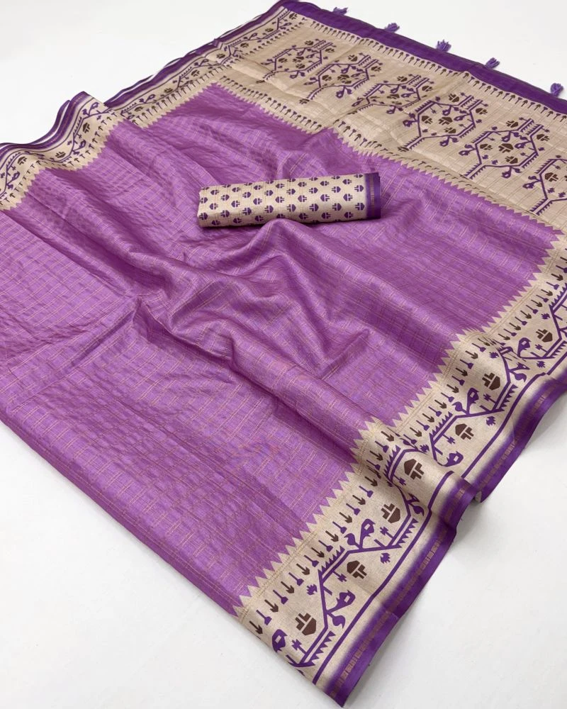 Rajyog D No 630001 To 06 Tusser Silk Zari Border Saree Collection 7