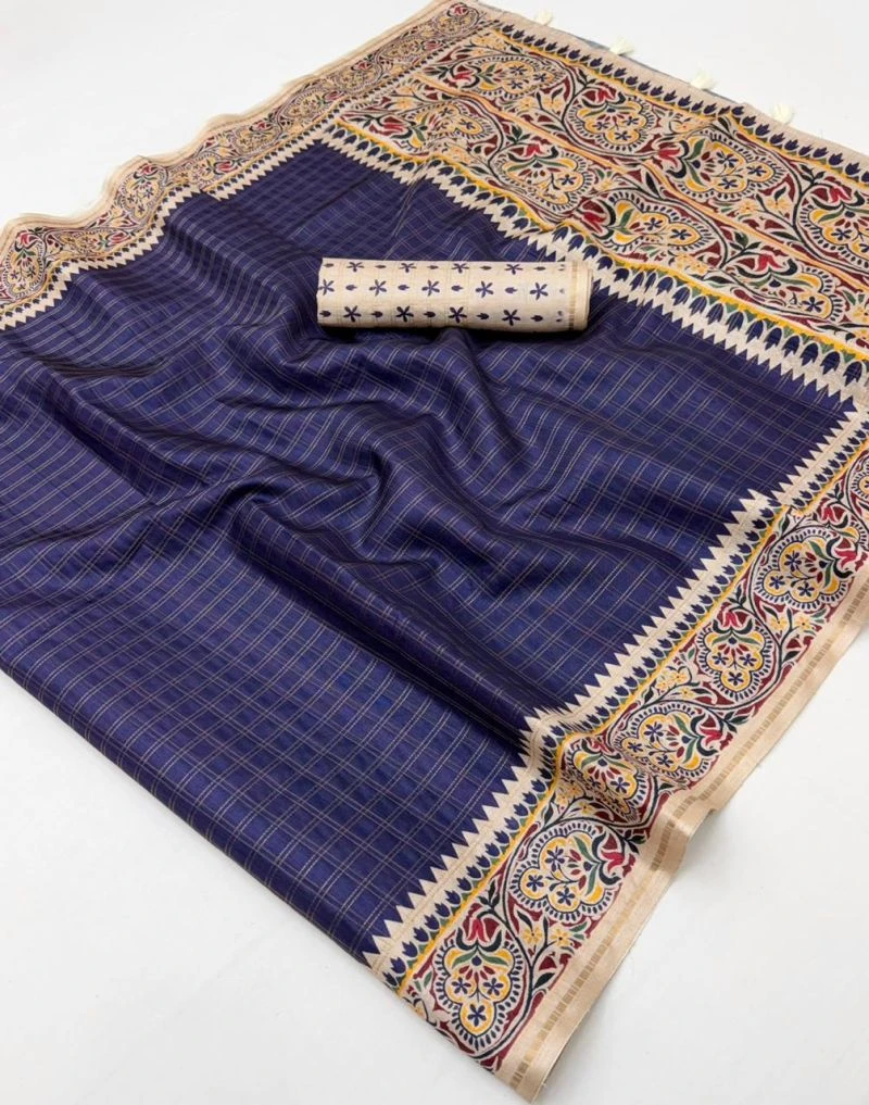 Rajyog D No 640001 To 06 Soft Tusser With Bentex Border Saree 3