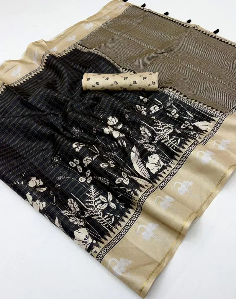 Rajyog D No 688001 To 06 Soft Tusser Silk Bentex Border Saree
