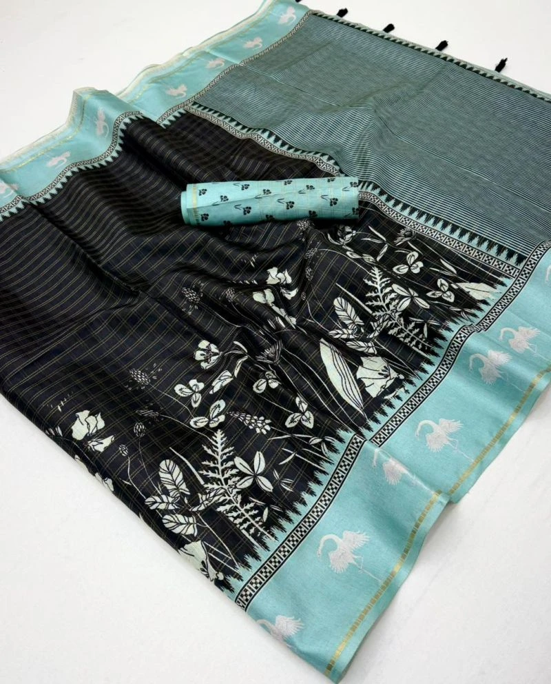 Rajyog D No 688001 To 06 Soft Tusser Silk Bentex Border Saree 2