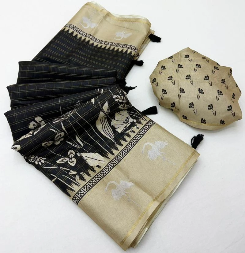 Rajyog D No 688001 To 06 Soft Tusser Silk Bentex Border Saree 4