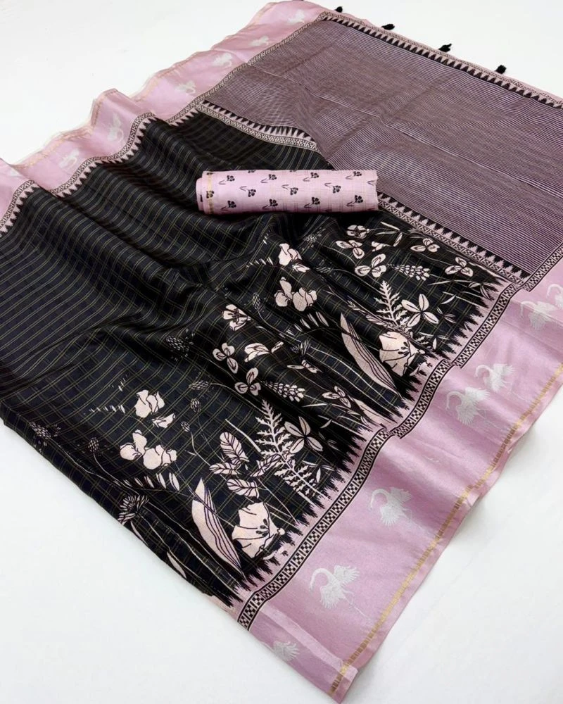 Rajyog D No 688001 To 06 Soft Tusser Silk Bentex Border Saree 8