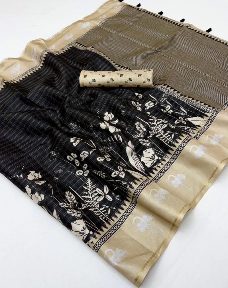 Rajyog D No 688001 To 06 Soft Tusser Silk Bentex Border Saree 9