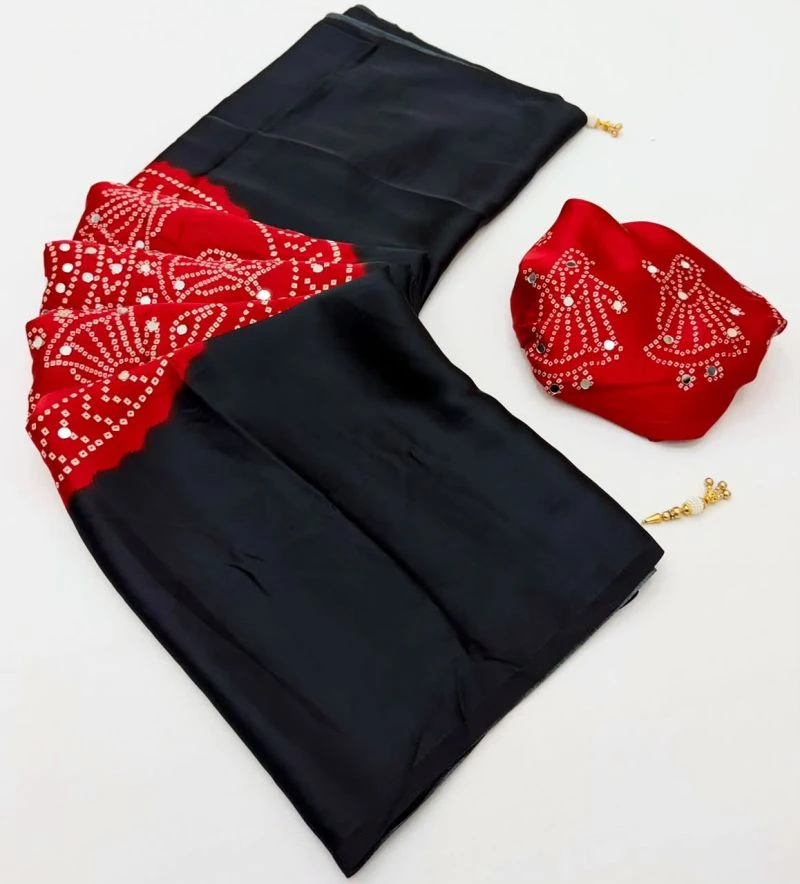 Rajyog Rosy Gaji Satin Ajrakh Printed Saree Collection 10