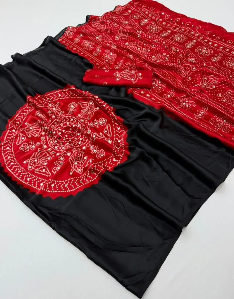 Rajyog Rosy Gaji Satin Ajrakh Printed Saree Collection 12