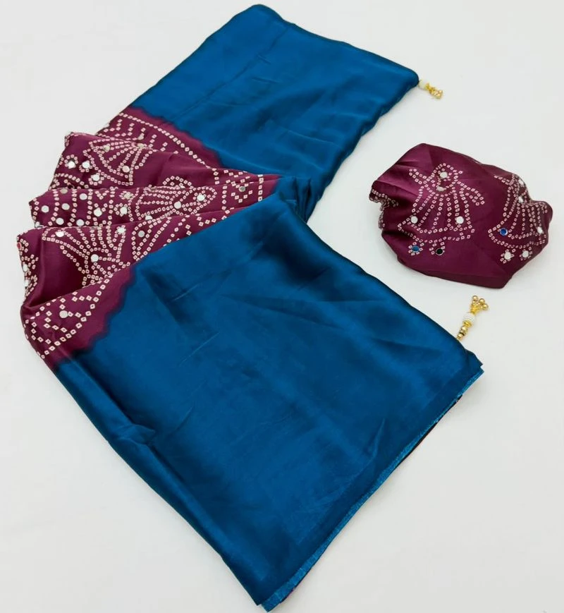 Rajyog Rosy Gaji Satin Ajrakh Printed Saree Collection 13