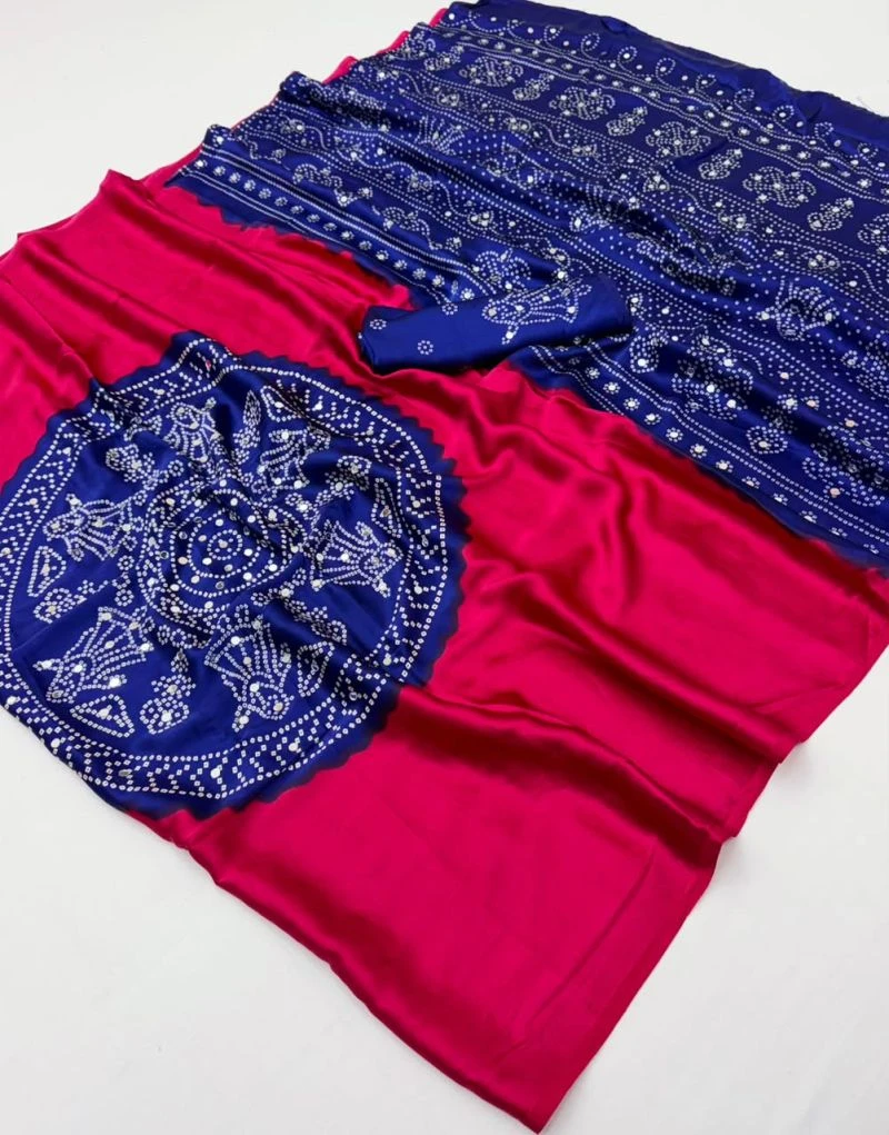 Rajyog Rosy Gaji Satin Ajrakh Printed Saree Collection 14