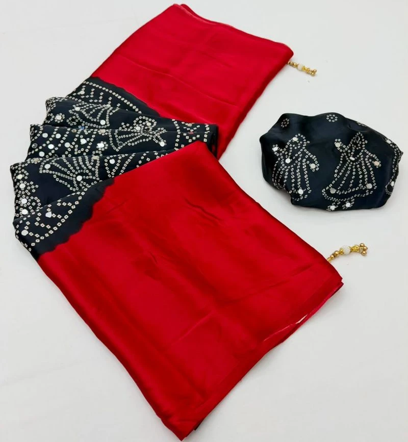 Rajyog Rosy Gaji Satin Ajrakh Printed Saree Collection 2