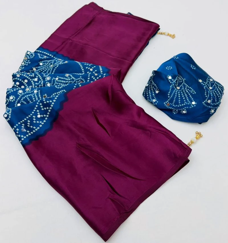 Rajyog Rosy Gaji Satin Ajrakh Printed Saree Collection 3