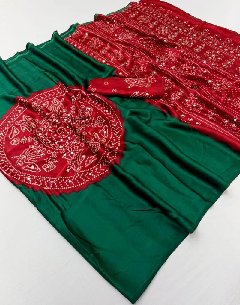 Rajyog Rosy Gaji Satin Ajrakh Printed Saree Collection 4