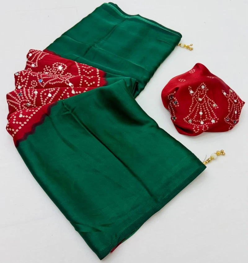 Rajyog Rosy Gaji Satin Ajrakh Printed Saree Collection 5
