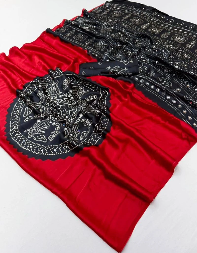 Rajyog Rosy Gaji Satin Ajrakh Printed Saree Collection 7