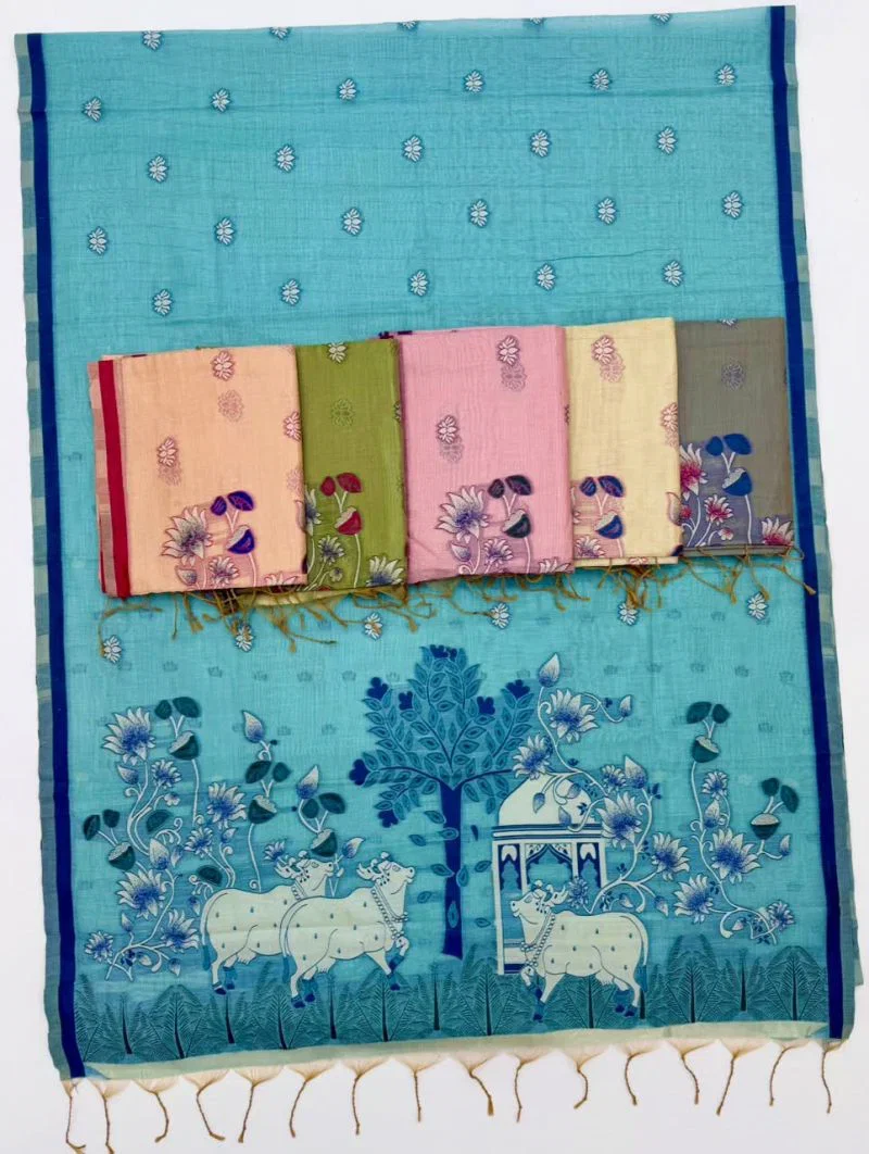 Rajyog Tapti D No 1071 To 76 Jamdani Cotton Weaving Saree 6