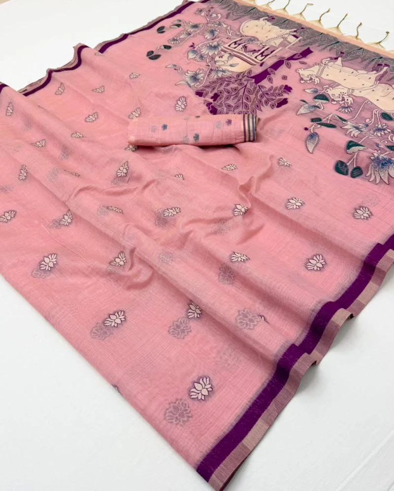Rajyog Tapti D No 1071 To 76 Jamdani Cotton Weaving Saree 8
