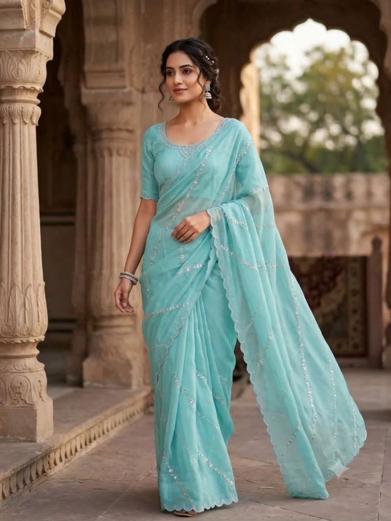 Rakhi Bm Premium Gold Crush Handworked Saree Collection 4