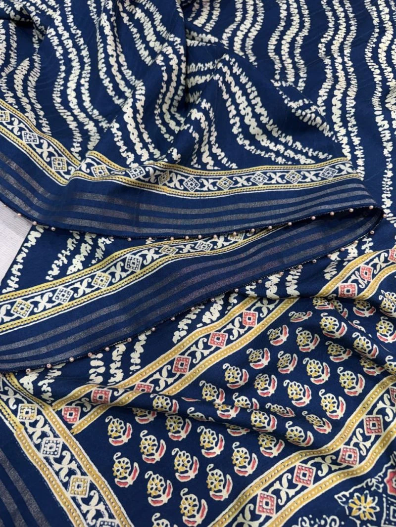 S Mahi Shree 1 Cotton Slub Printed Zari Weaving Saree 2