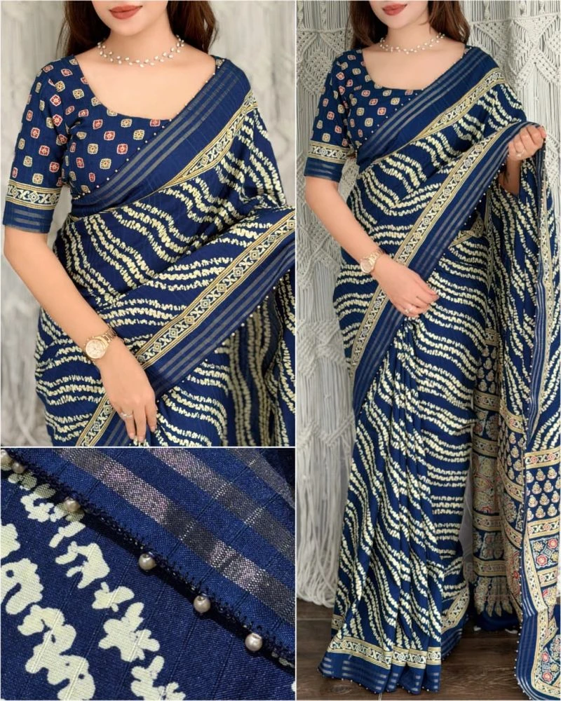 S Mahi Shree 1 Cotton Slub Printed Zari Weaving Saree 8